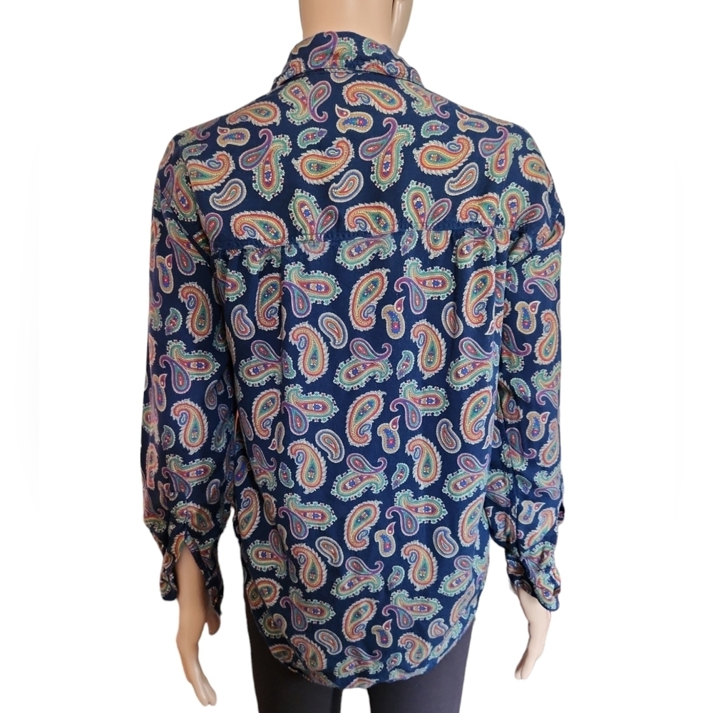 Liz Sport Jewel Tone Paisley Button Down - Picture 4 of 7